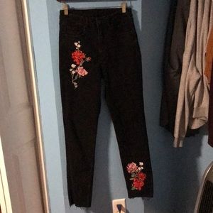 H&M Flower Jeans